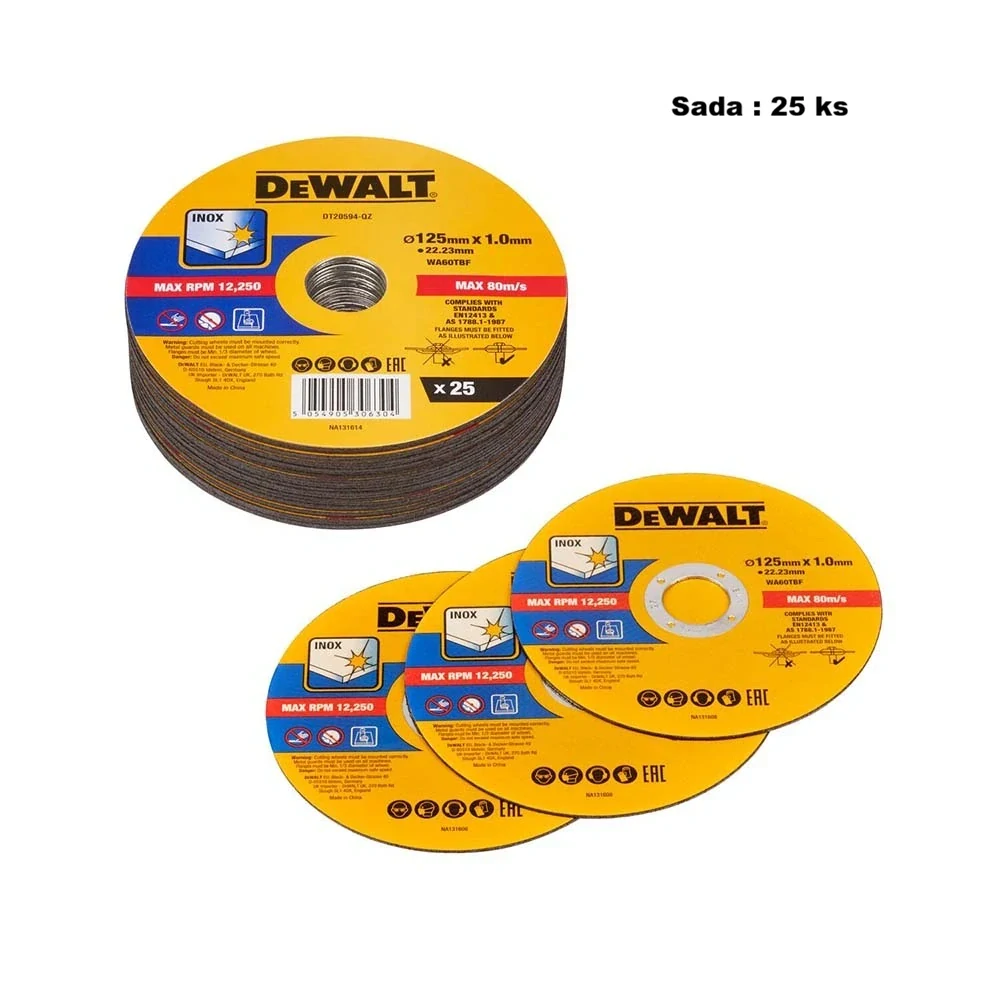 DeWalt DT43902 rezný 125x1mm sada 25ks