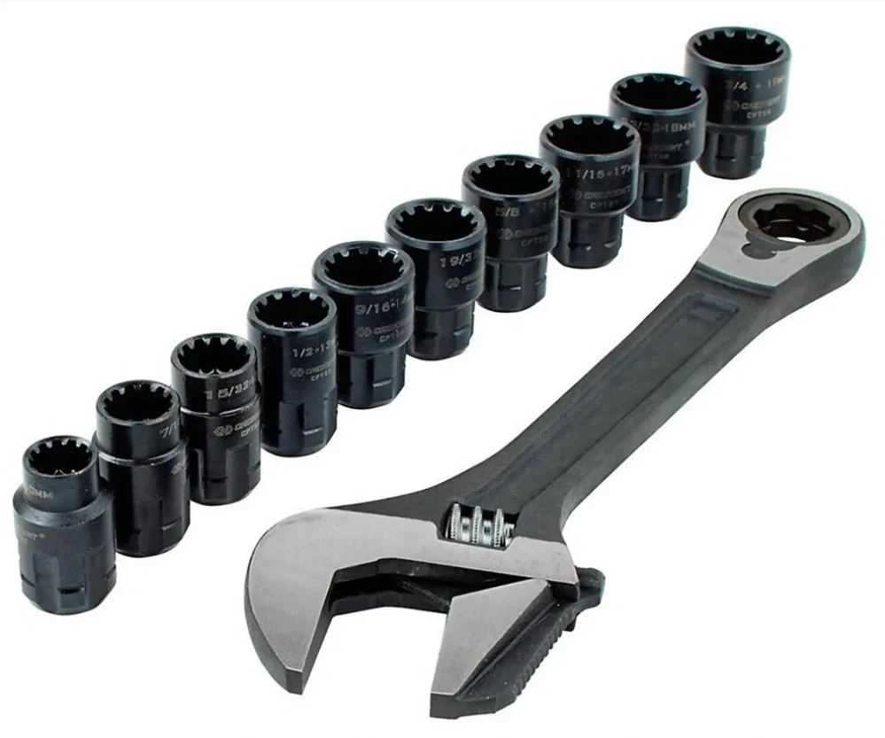 Makita B-65458 – nastaviteľný vidlicový kľúč s račňou, sada 10 ks