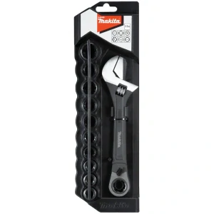 Makita B-65458 – nastaviteľný vidlicový kľúč s račňou, sada 10 ks