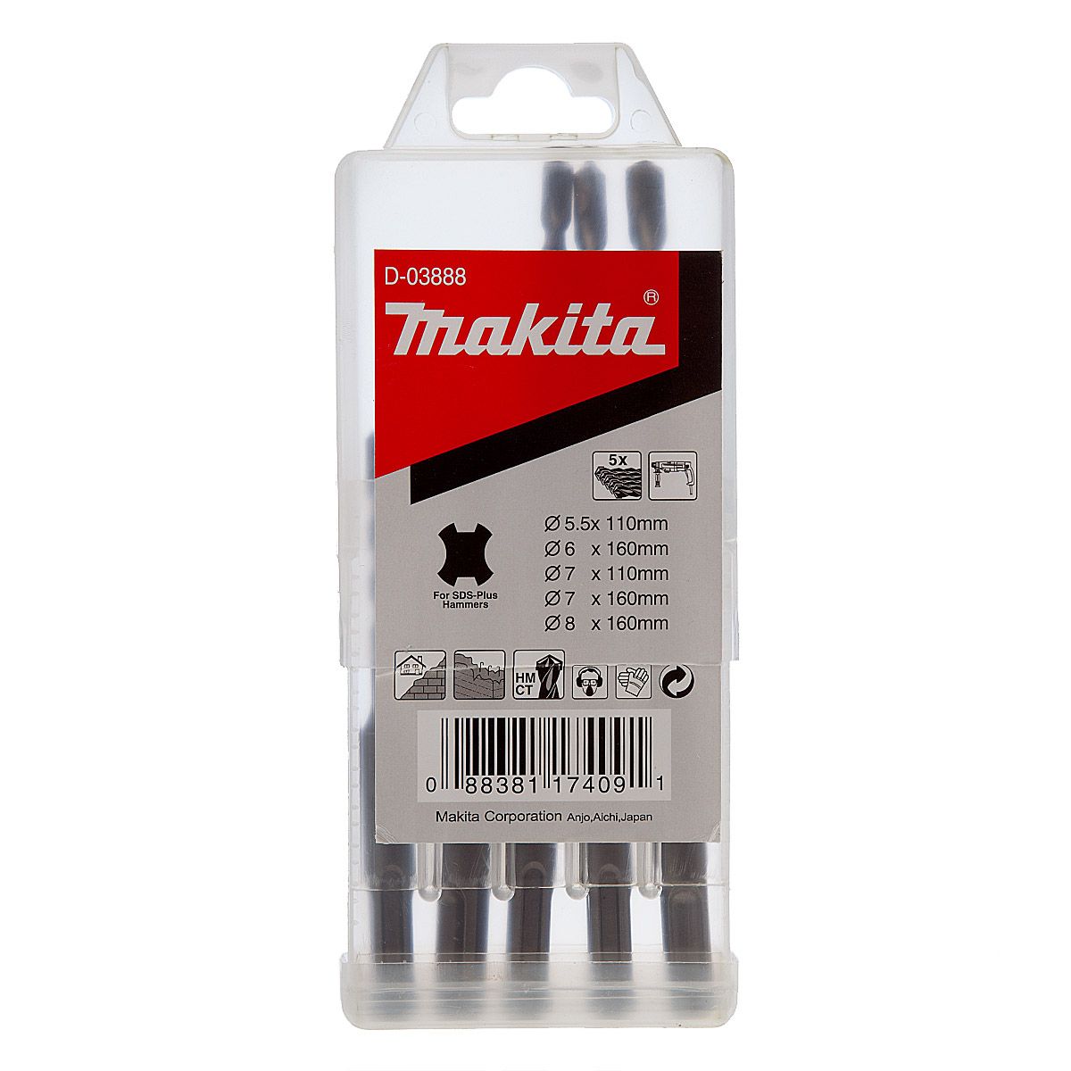 Makita D-03888 sada vrtáků SDS Plus 5ks