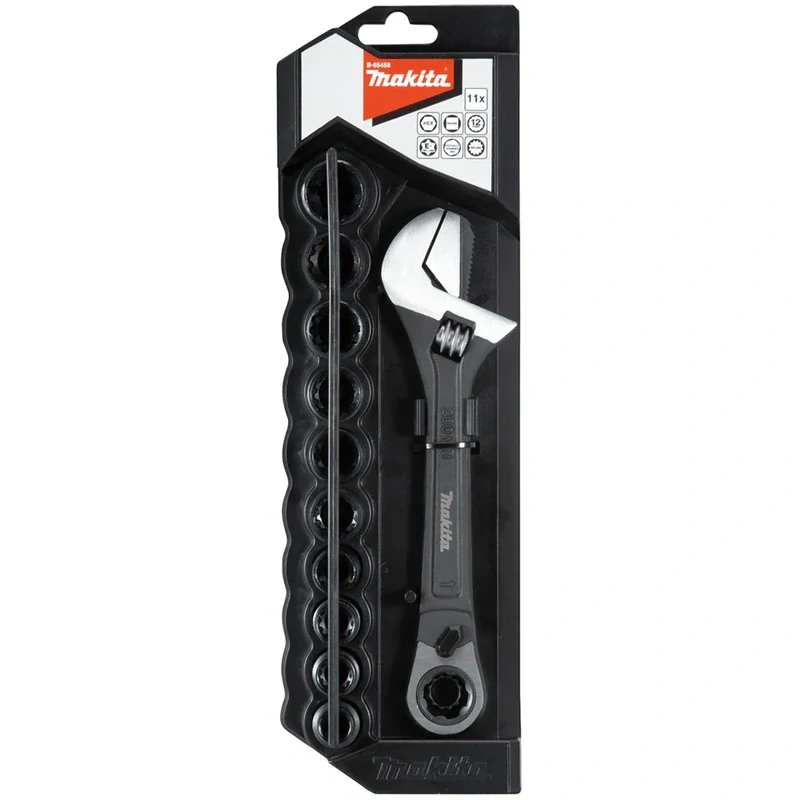 Makita B-65458 – nastaviteľný vidlicový kľúč s račňou, sada 10 ks