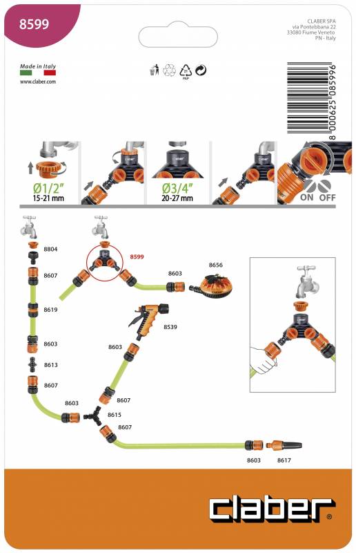 Rozdělovač 2-cestný CLABER 8599