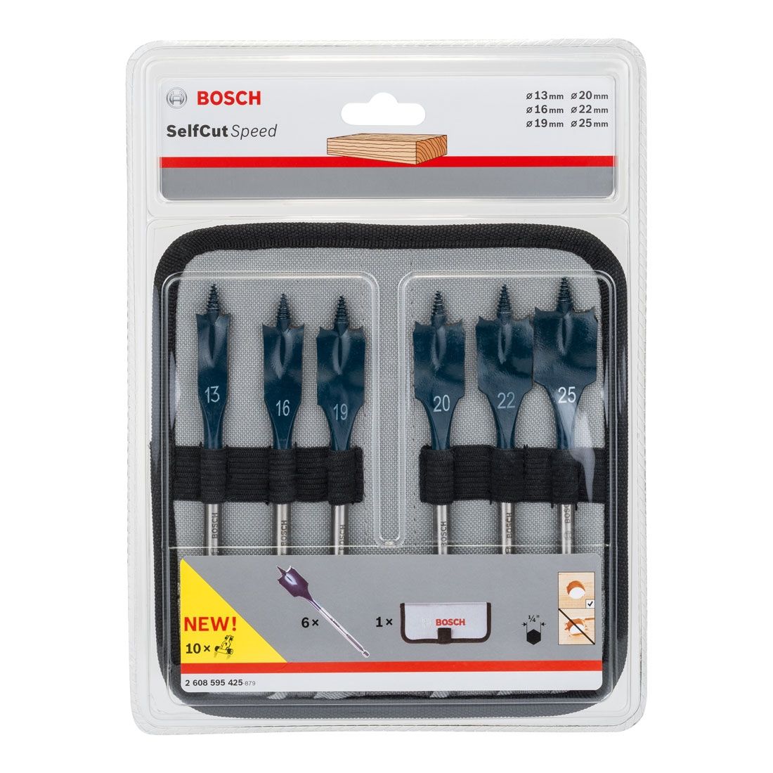 BOSCH sada plochých vrtáků 6 dílná 2608587793