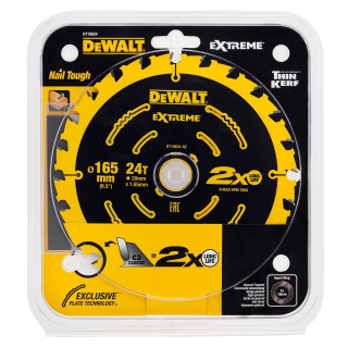 DeWALT DT10624 Pilový kotouč EXTREME, 165 x 20 mm, 24 zubů